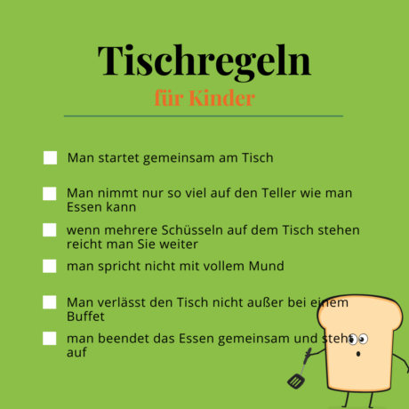 checkliste tischregeln für kinder